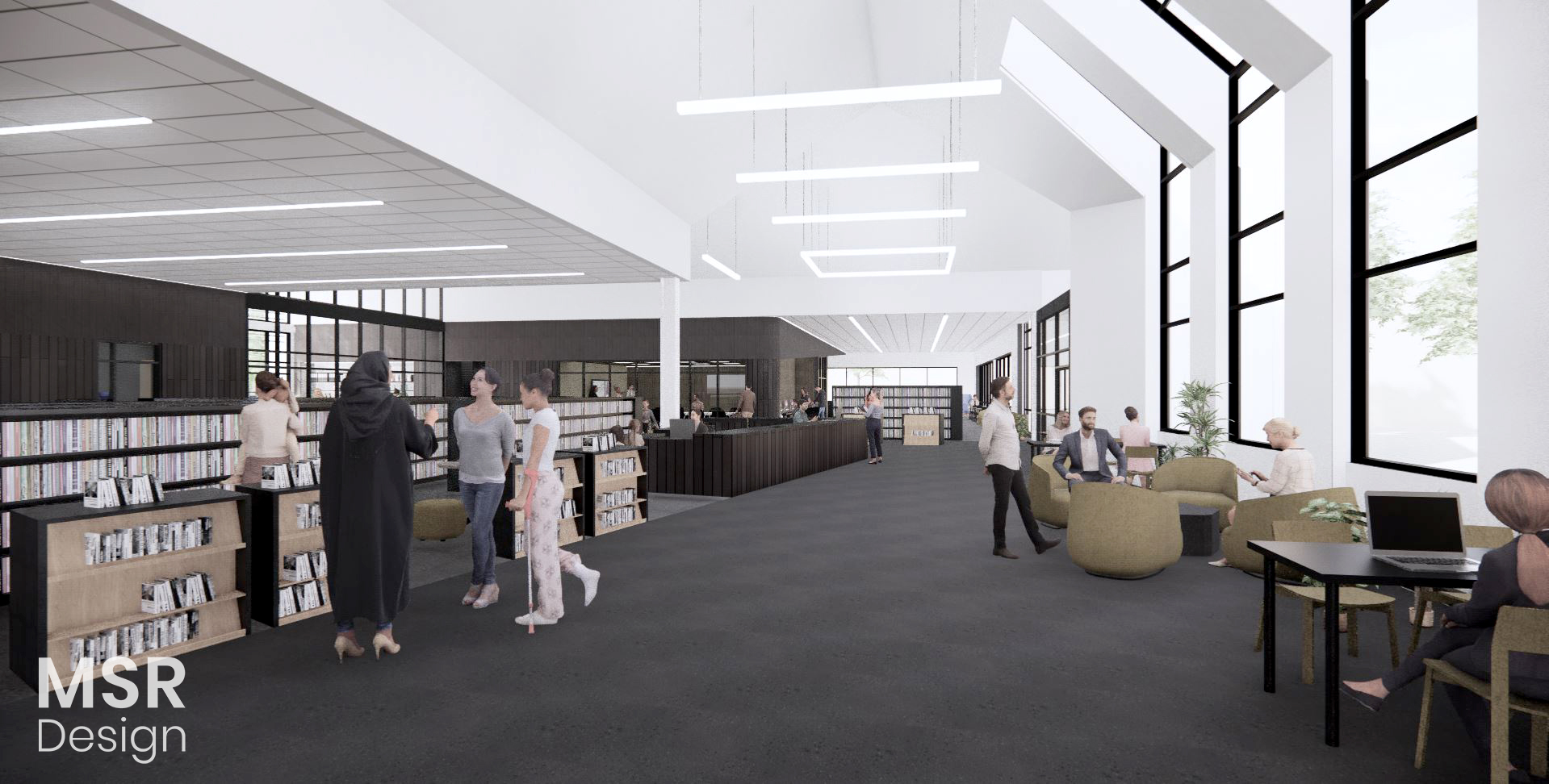 Rendering of the east entry view