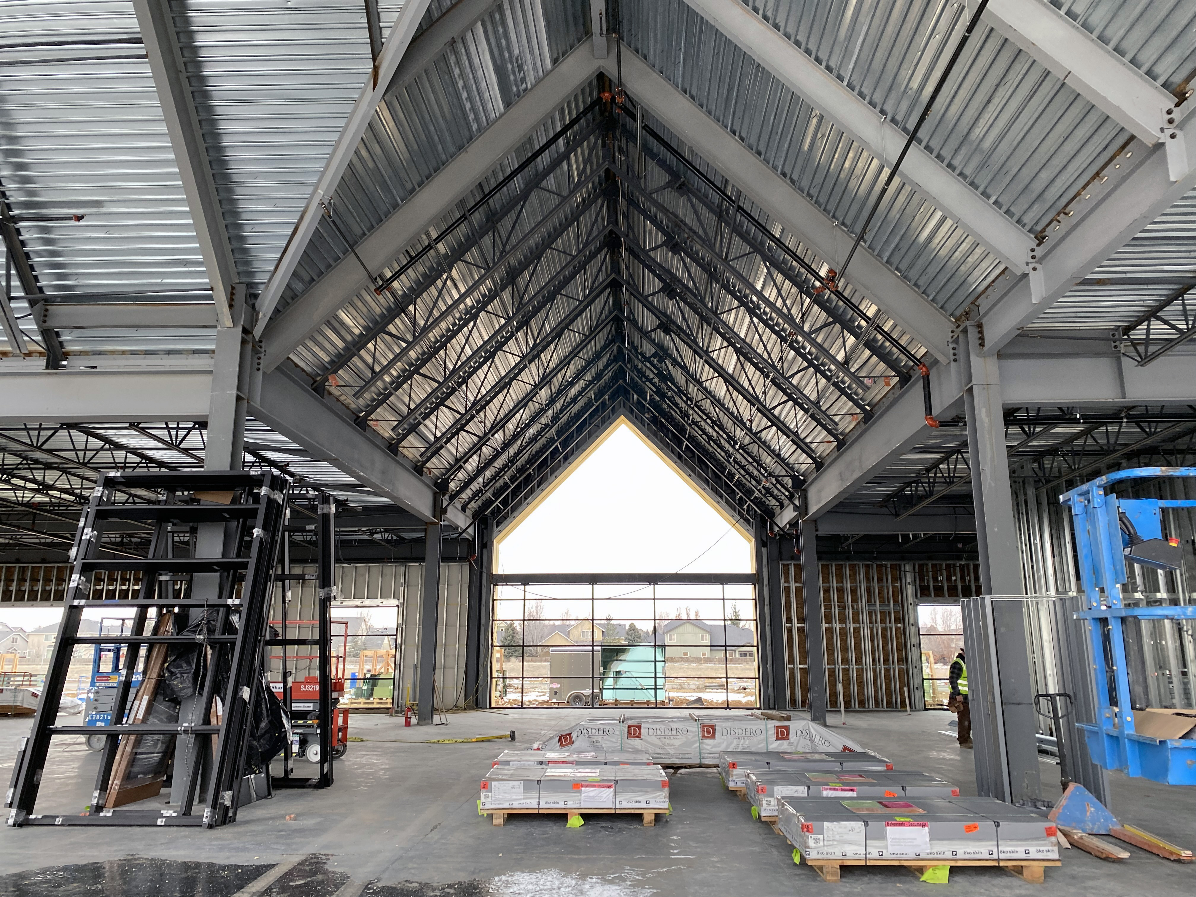 Orchard Park Construction image showing the inside of the building