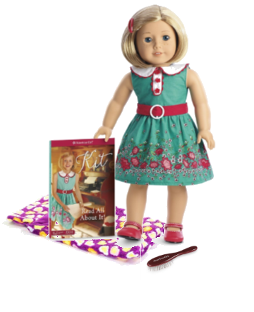 American girl doll, books, hairbrush, sleeping bag