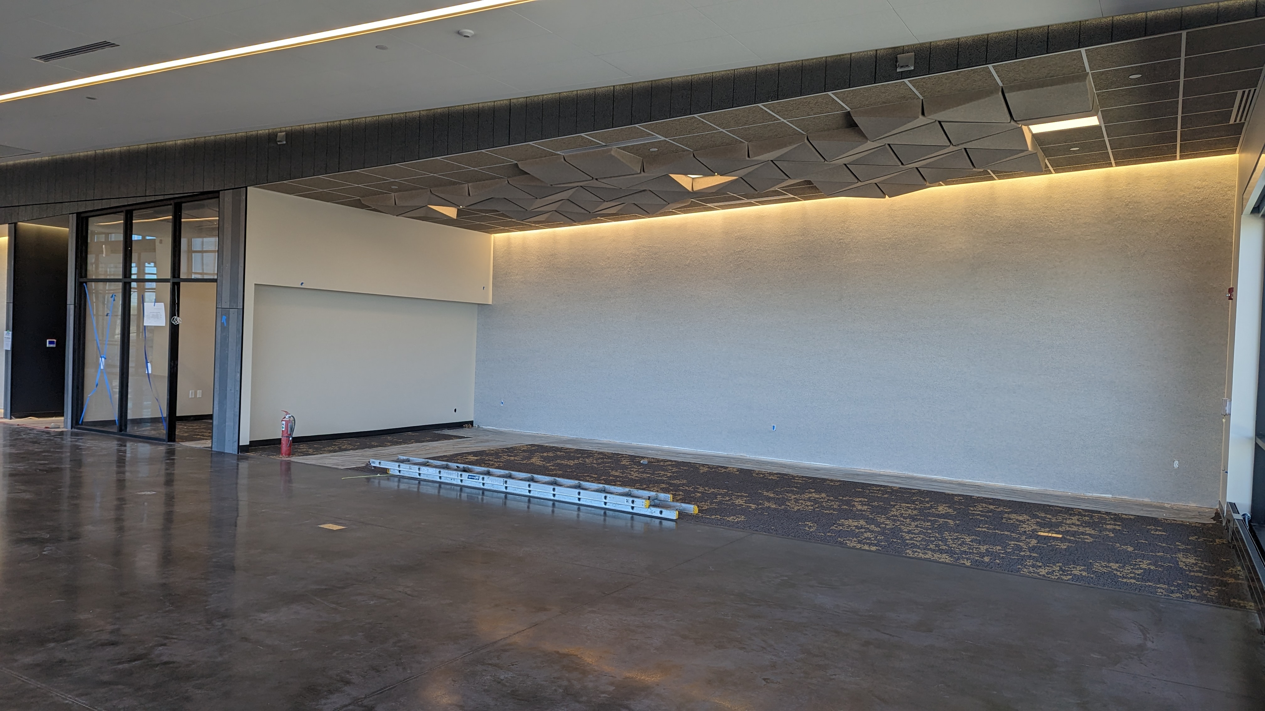 Orchard Park branch construction, adult lounge and small meeting space. 