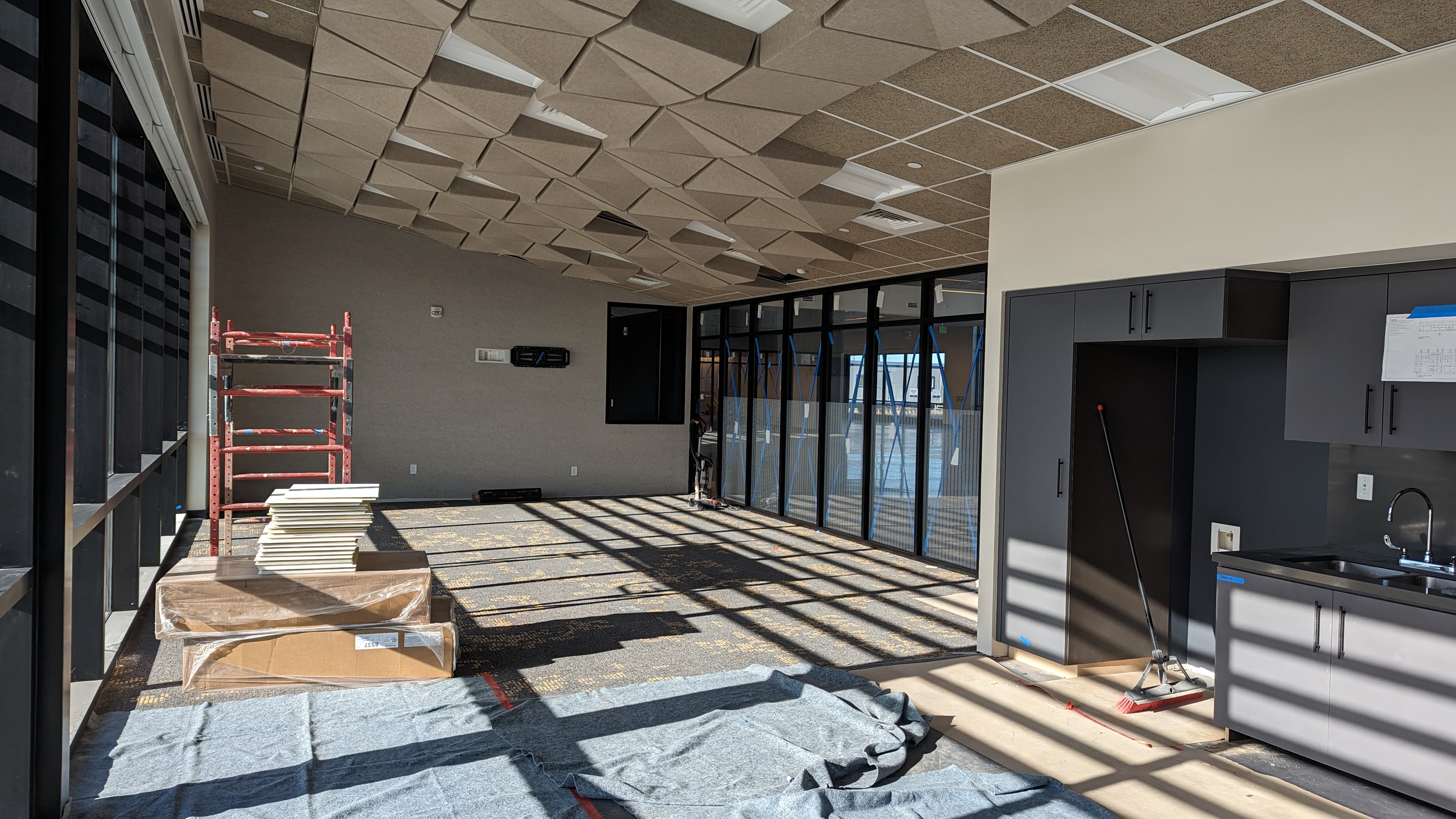 Orchard Park branch construction, children's program room.