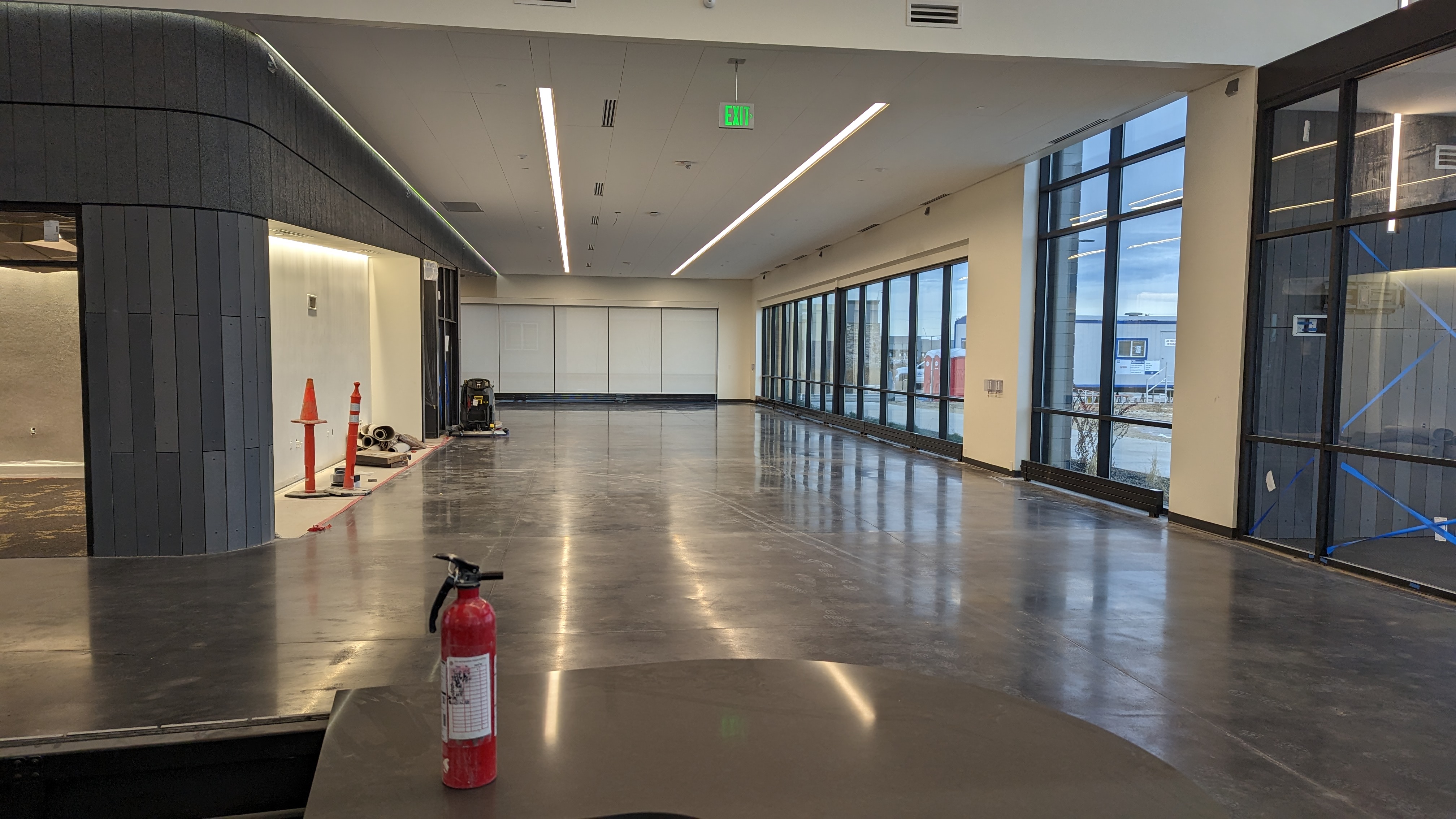 Orchard Park branch construction, computer workstation in the adult and teen collection space.