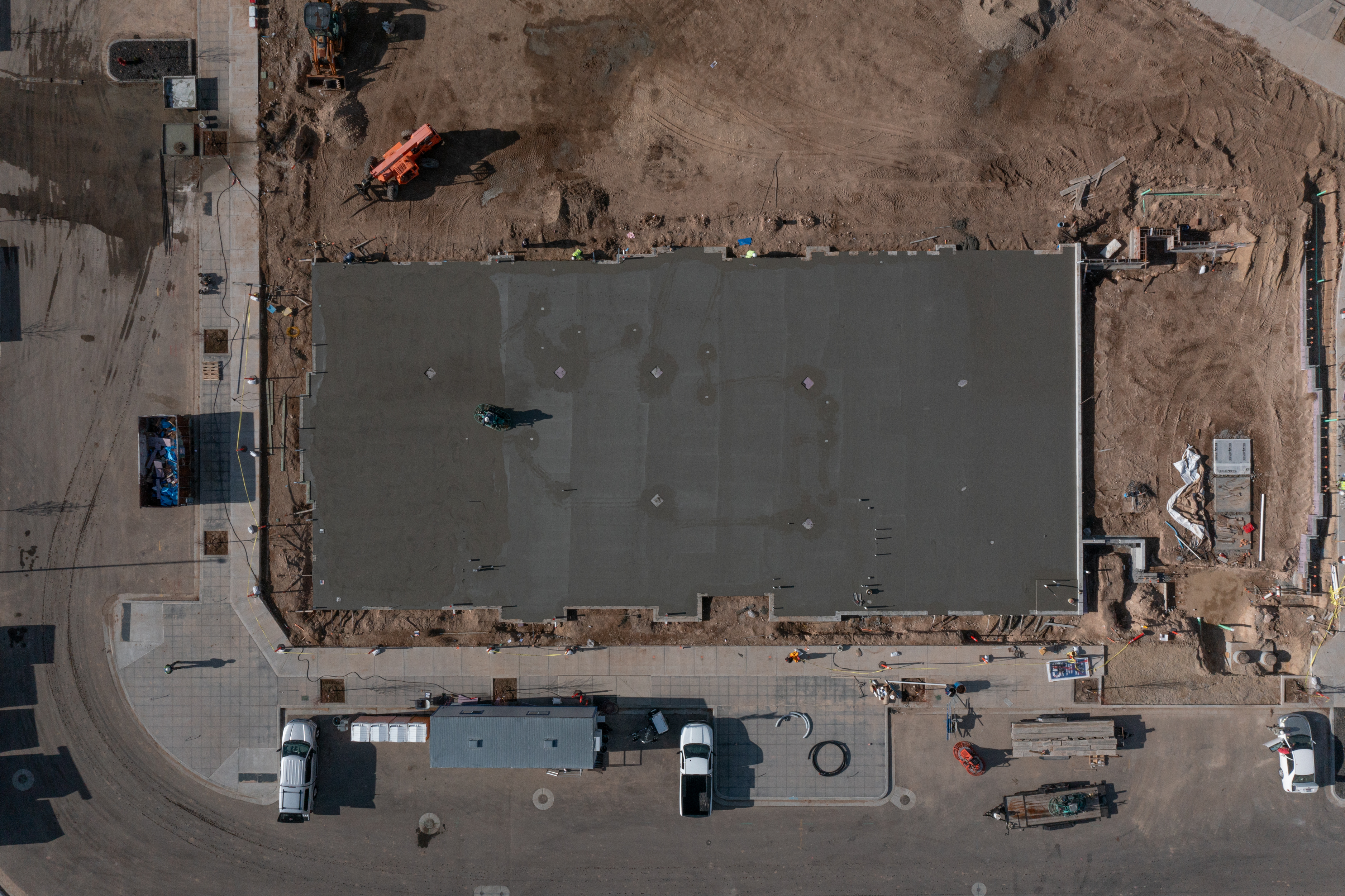 Construction crew of MLD's Pinnacle Branch, laying concrete