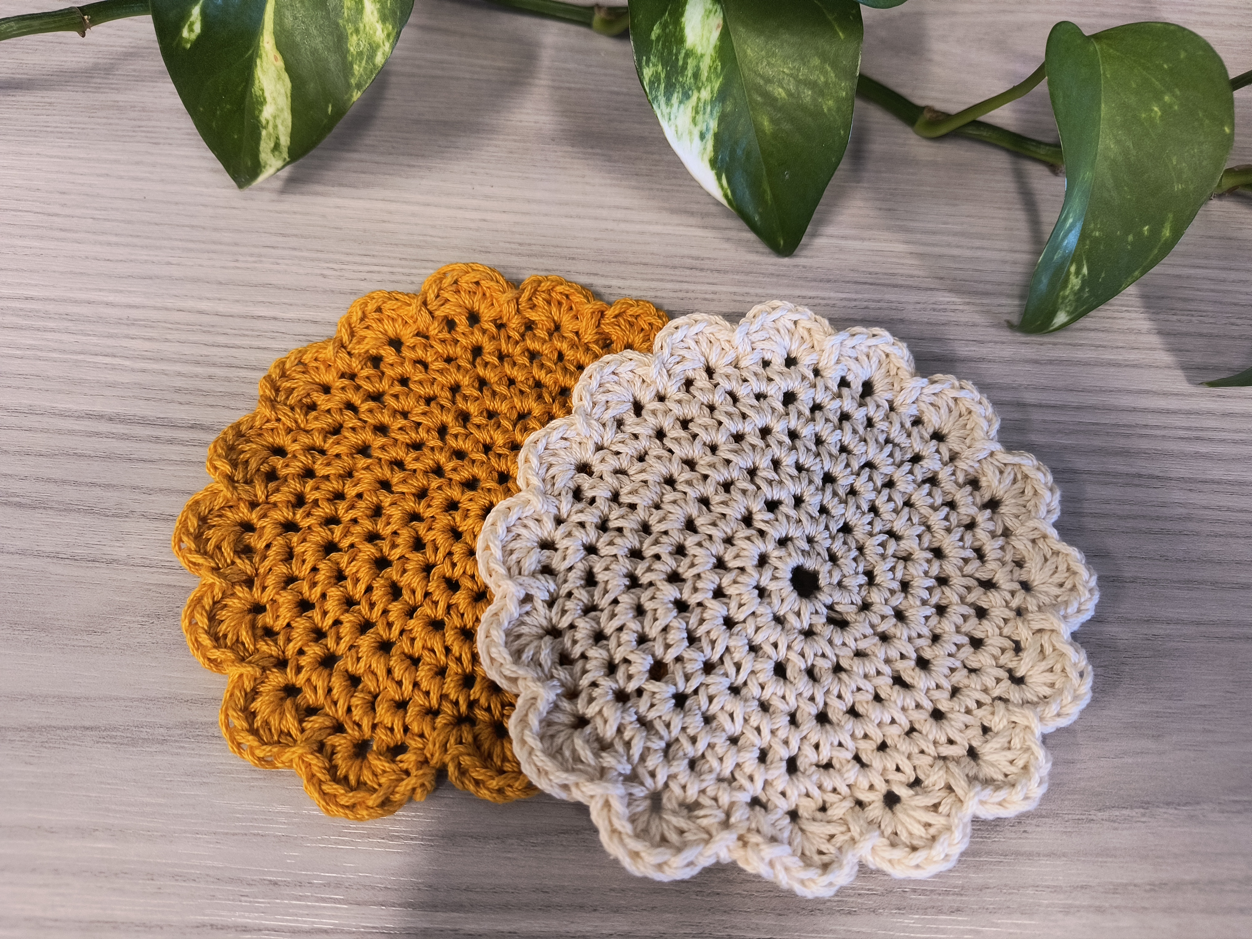 two overlapping crochet 