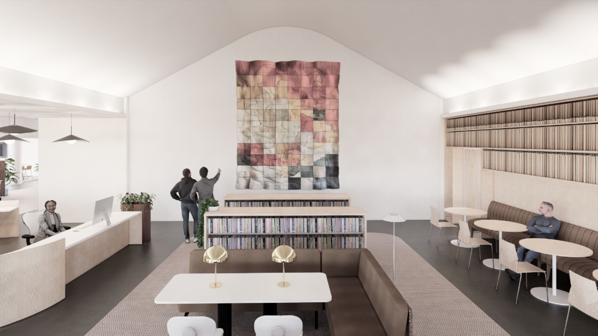 A rendering of an interior space after the Cherry Lane renovation