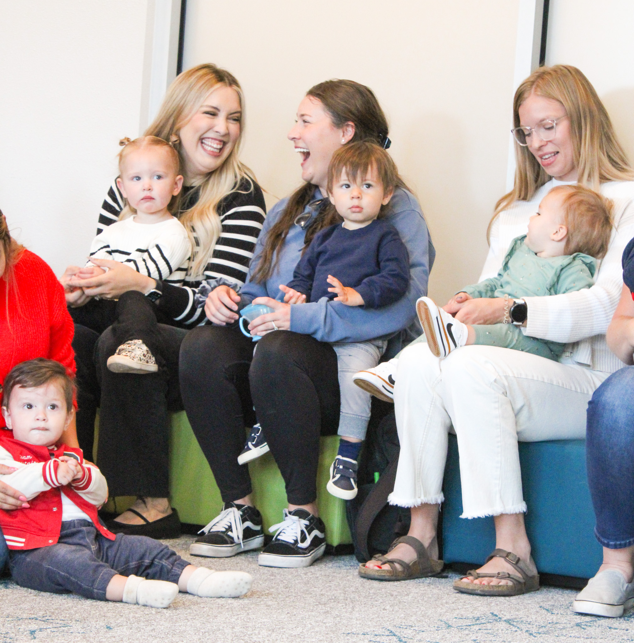 Moms and kids at Pinnacle's storytime