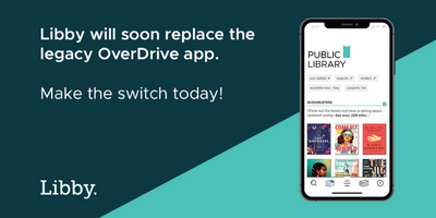 Libby will soon replace the legacy OverDrive app graphic with an image of a mobile phone and online titles.