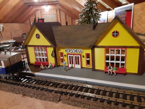The Alpine Station is another structure in Bonnelycke’s model railroad. Photo provided by Mark Bonnelycke.