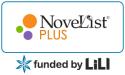 NoveListPlus logo, including text funded by LiLI