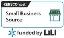 Database logo for EBSCOhost's Small Business Source with the text Funded by LiLI