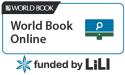 World Book Online funded by LiLi logo with a small icon of a computer