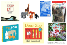 5 zoo books and 5 plastic animals
