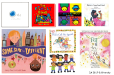 7 diversity books and 3 puppets