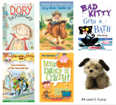 5 funny books, one dog puppet