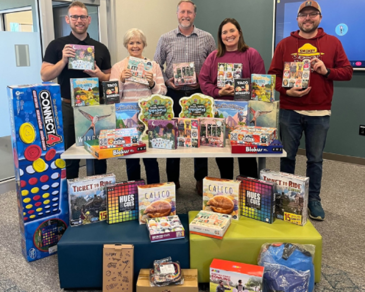Meridian Library Foundation donation of board games and kits