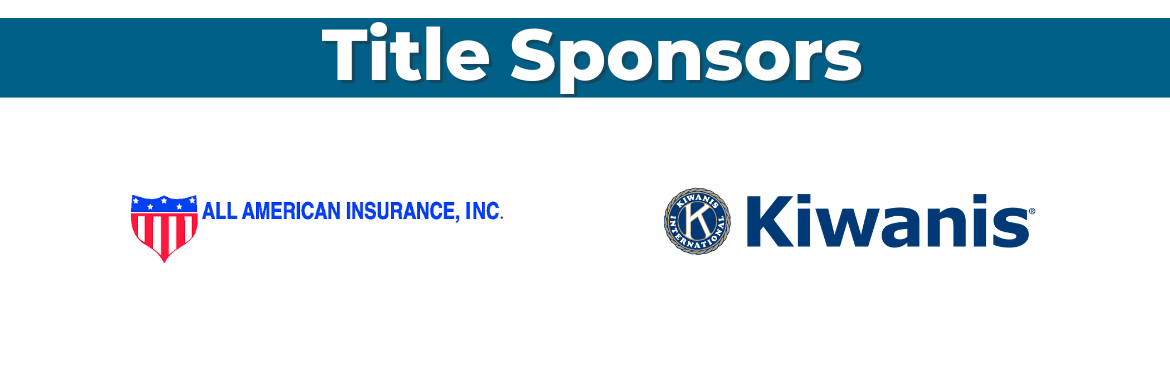 Title sponsor logos for summer reading event: All American Insurance and Kiwanis